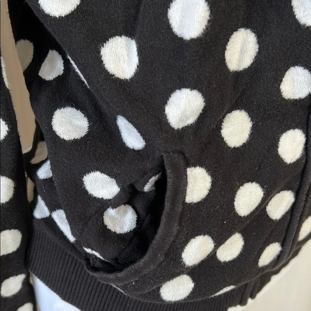 Liz Claiborne Black and White Polka Dot Hoodie Sz S